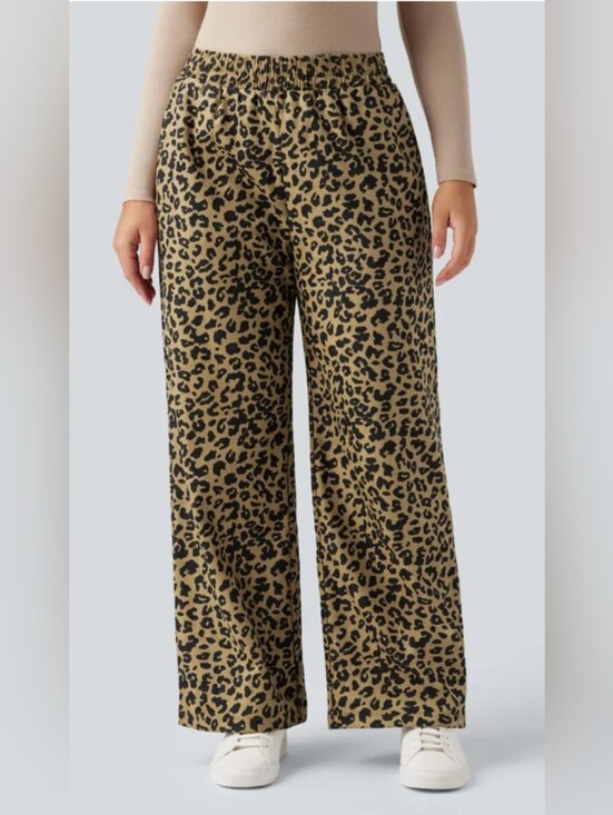 HALARA Pants - Halara Leopard Print Wide Leg Pants Size Large